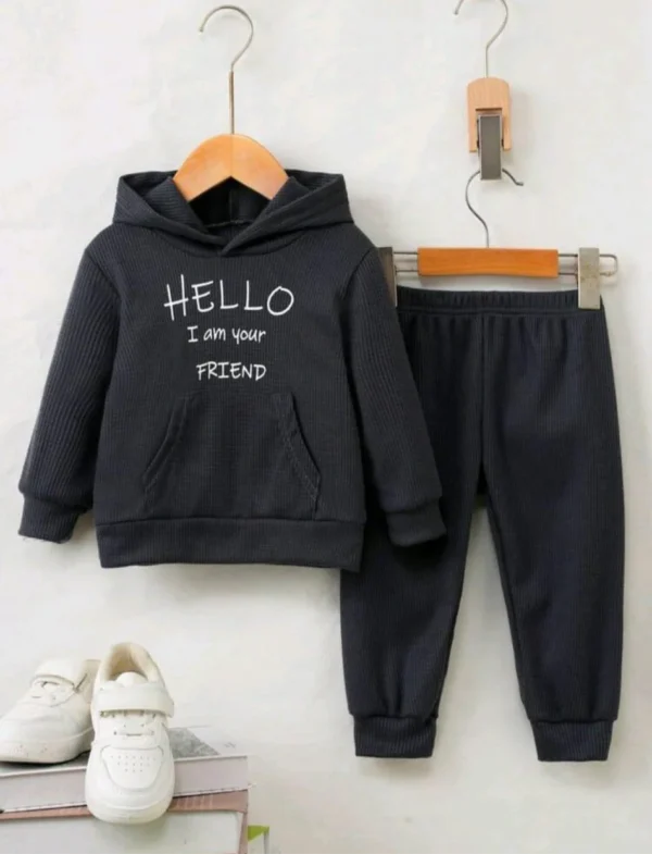 Hello Friend Blue Fleece Hoodie & Trouser