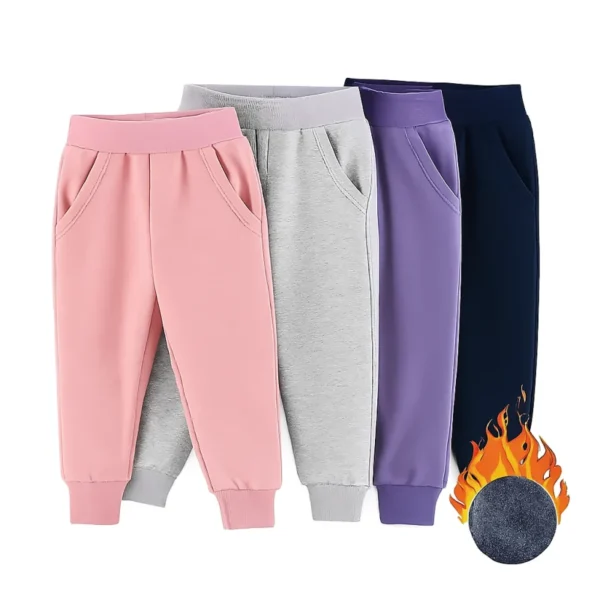Girls’ Set of 4 Comfortable Long Casual Sweatpants