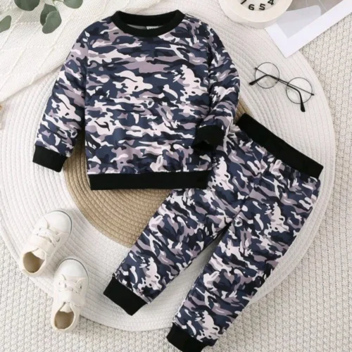 Plush Shirt & Trouser Camouflage Grey