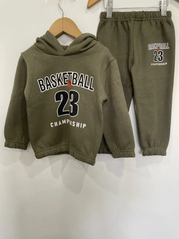 Plush Comfort Hoodie Set California in Green