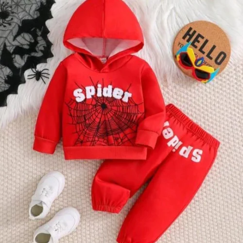 Tiny Hero – Red Spider-Man Fleece Shirt & Trouser