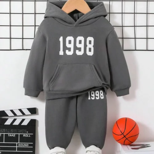 Plush Fleece Set – 1998 Basic in Charcoal Grey