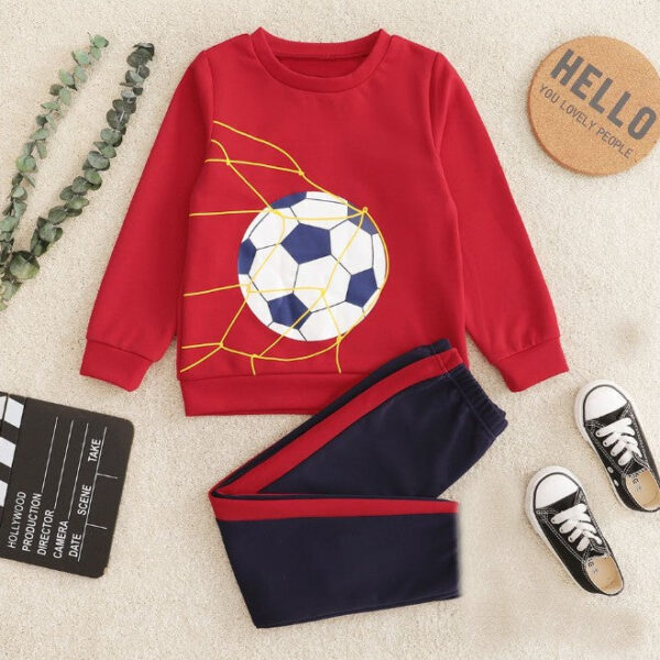 Cozy & Sporty – Red Football Plush Set