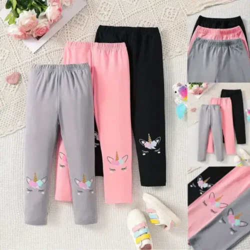 Girls’ 3-Pack Unicorn Print Leggings