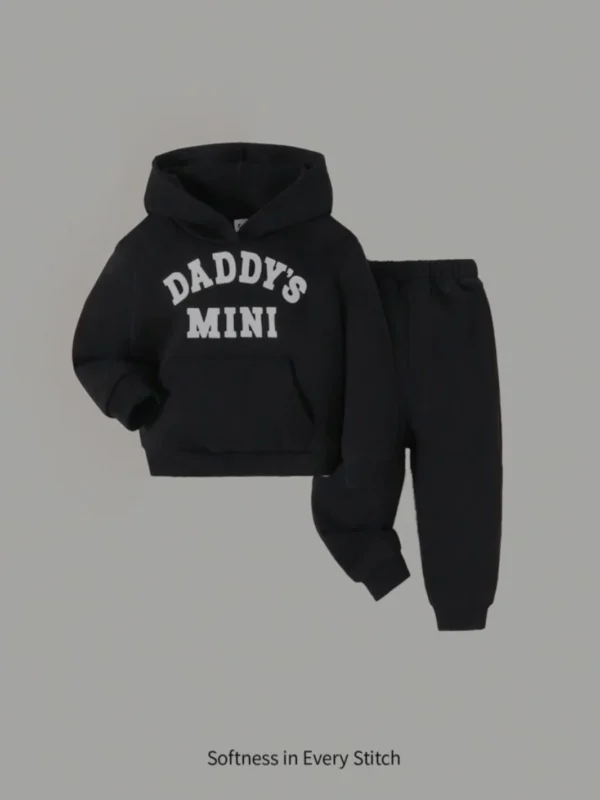 Cozy & Cool: Black Daddy’s Mini Hoodie + Pants