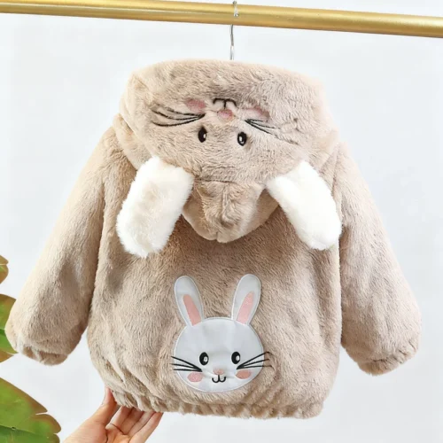 Brown Bunny Winter Coat Baby Girls