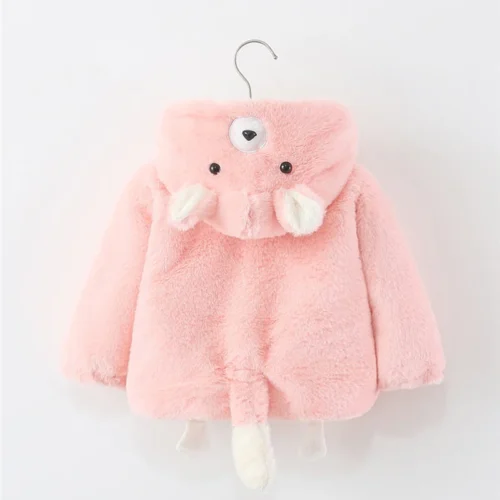 Fluffy Puppy Pink Hooded Jacket