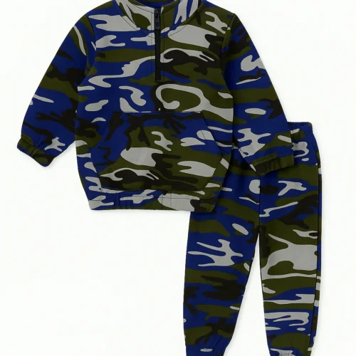 Fleece Shirt & Trouser - Camouflage Blue Snuggle in Style