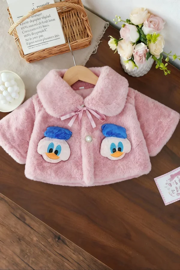 Pink 3D Duckling Cape for Baby Girls