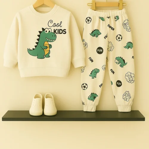 COOL KIDS Cream Color Boys’ Tracksuit