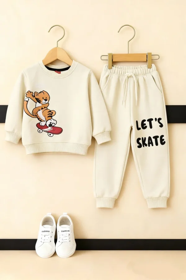 Let’s Skate Cream White Boys’ Tracksuit
