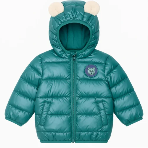 Kids Teal Green Light-Up Puffer Jacket