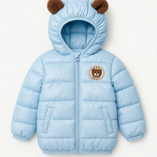 Kids Light Blue Light-Up Puffer Jacket