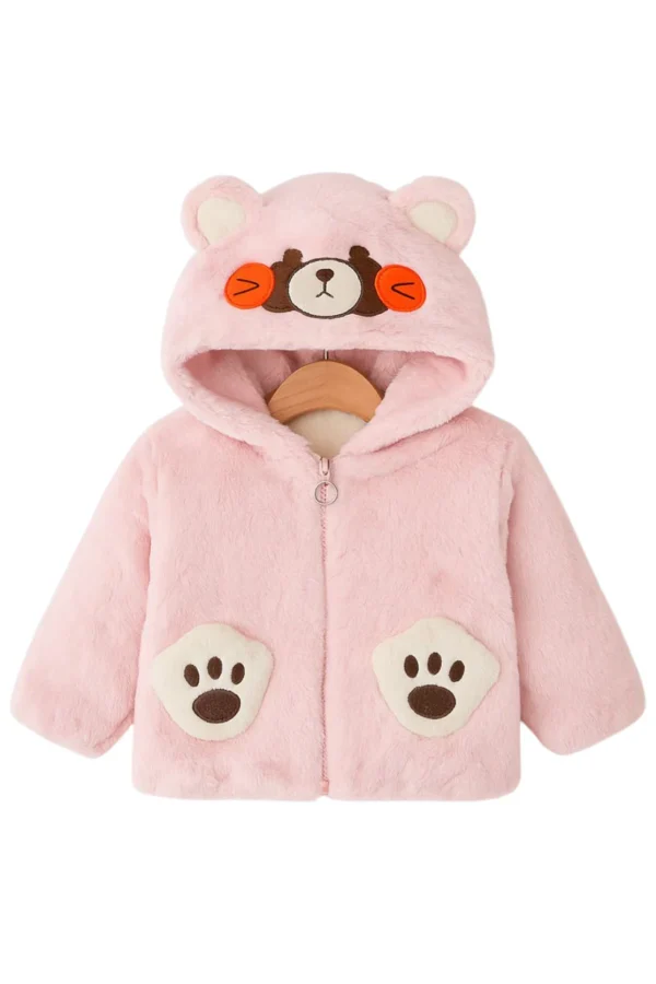 Baby Pink Hoodie Furry Bear
